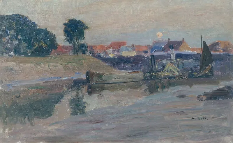 Aufgehender Mond über Nieuport — Alfred Zoff