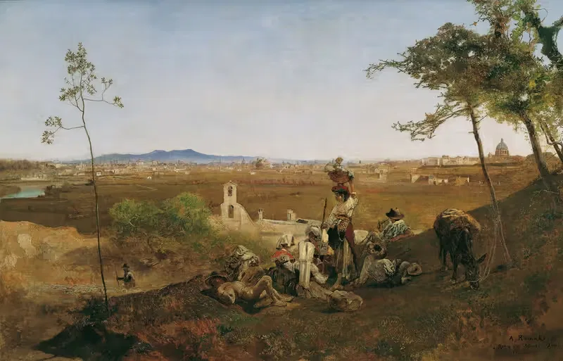Вид на Рим с Монте-Марио by Антон Ромако, 1865 — digital art print download