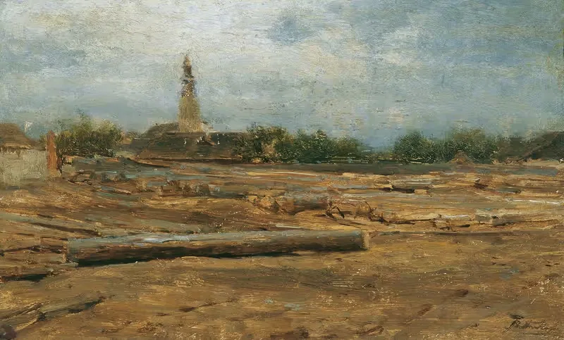 Holzplatz bei Szolnok by August von Pettenkofen, 1880 — digital art print download