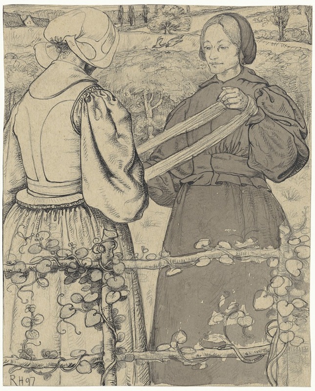 Huizer meisjes die garen winden — Richard Nicolaüs Roland Holst