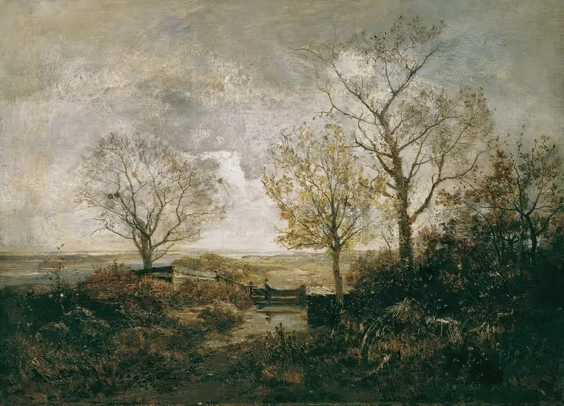 Осенний пейзаж у реки by Эмиль Якоб Шиндлер, 1887-1888 — digital art print download