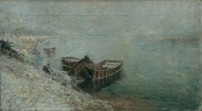 Рыбацкие лодки на берегу Дуная by Эмили Медиз-Пелик, 1890 — digital art print download