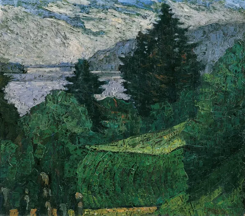 Ausblick am See by Ernst Riederer, 1920 — digital art print download