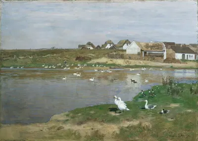 Der Gänseteich in Kotting-Neusiedl by Eugen Jettel, 1898 — digital art print download