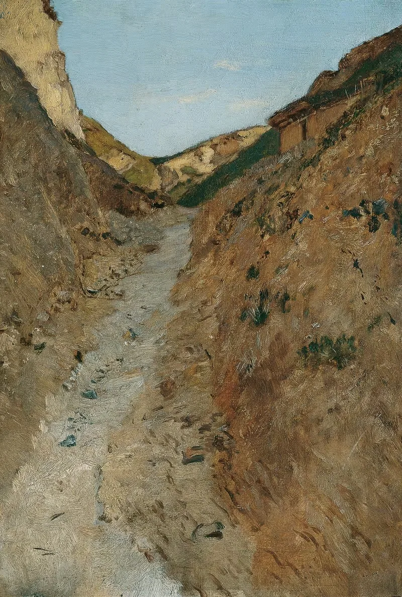 Der Weg im Steinbruch by Eugen Jettel, 1895 — digital art print download