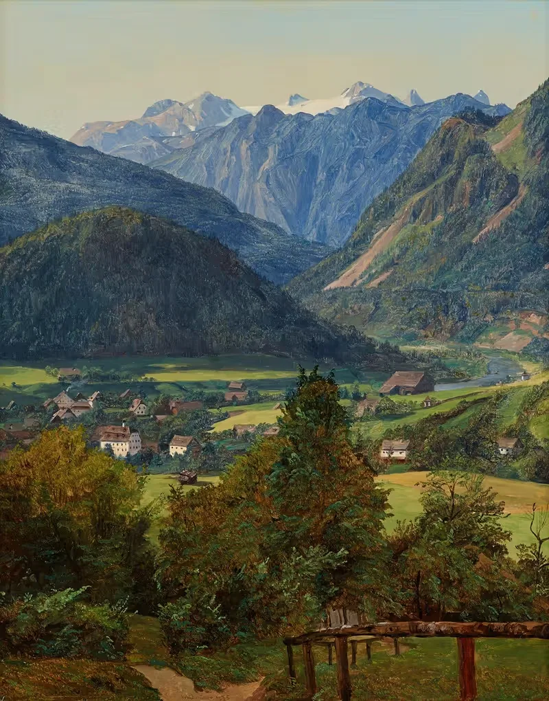 Der Dachstein vom Sophien-Doppelblick bei Ischl — Ferdinand Georg Waldmüller