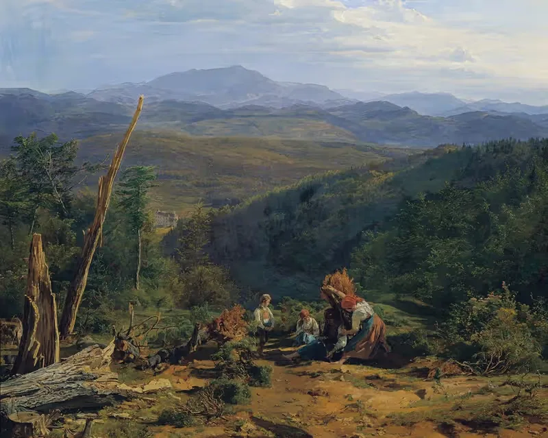 Пейзаж Винервад с замком Вильдегг by Фердинанд Георг Вальдмюллер, 1855 — digital art print download