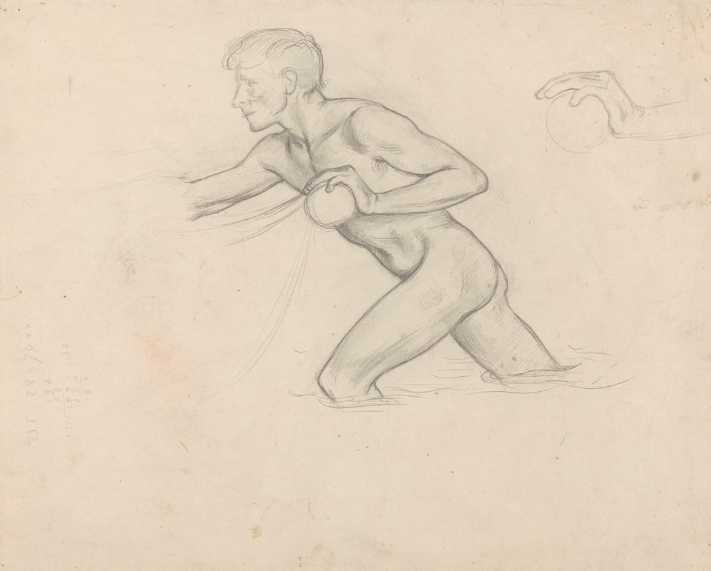 Naakte jongen in het water, duwend — Richard Nicolaüs Roland Holst