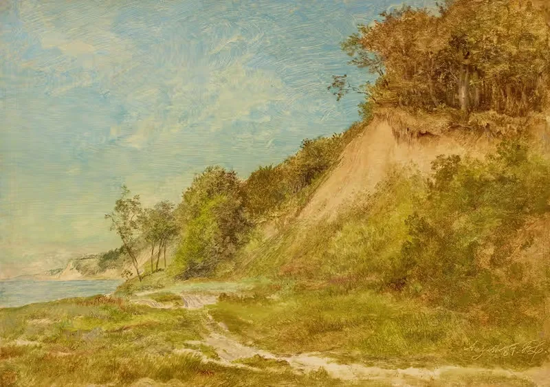 Дюнный пляж на Балтийском море by Фридрих Лоос, 1887 — digital art print download