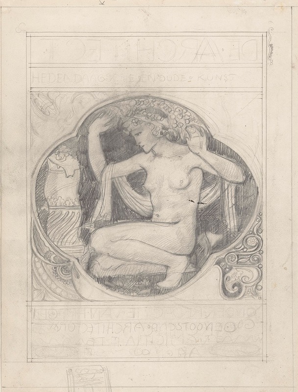 Ontwerpschets voor de omslag van De Architect by Ричард Николаус Роланд Хольст, 1878 - 1938 — digital art print download
