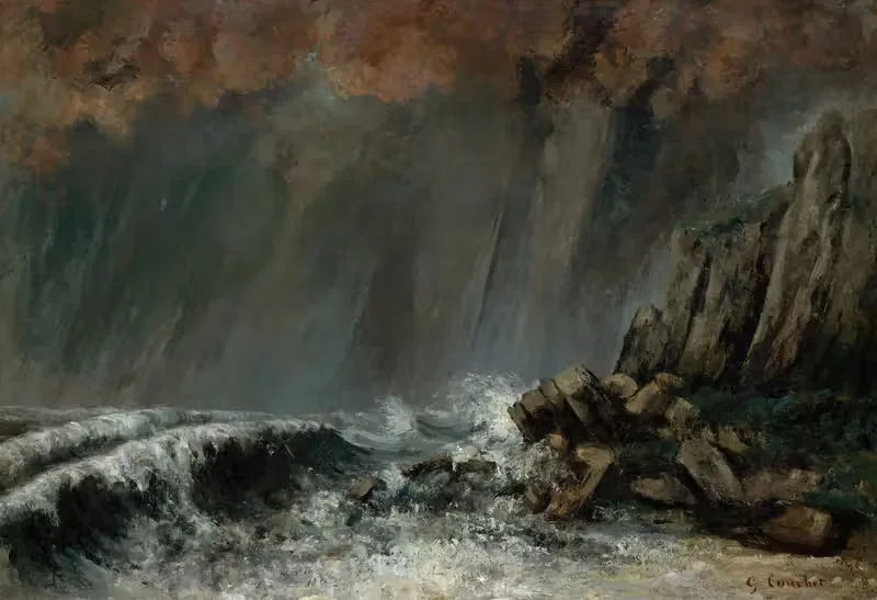 Морская; Водяной смерч by Гюстав Курбе, 1870 — digital art print download
