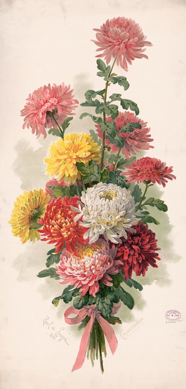 Chrysanthemums by Paul de Longpre, 1895 — digital art print download