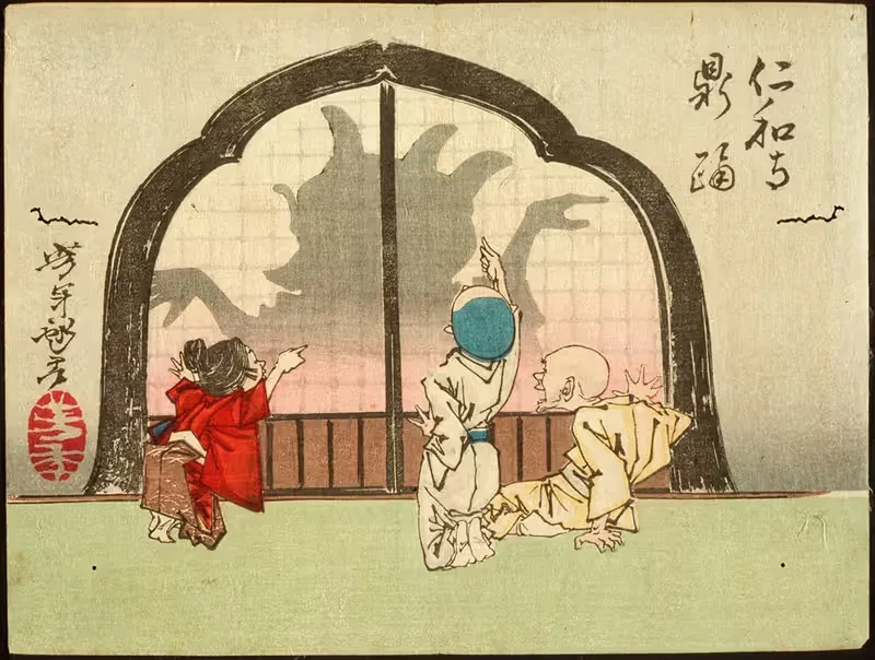 The Dancing Pot at the Temple Ninnaji — Tsukioka Yoshitoshi