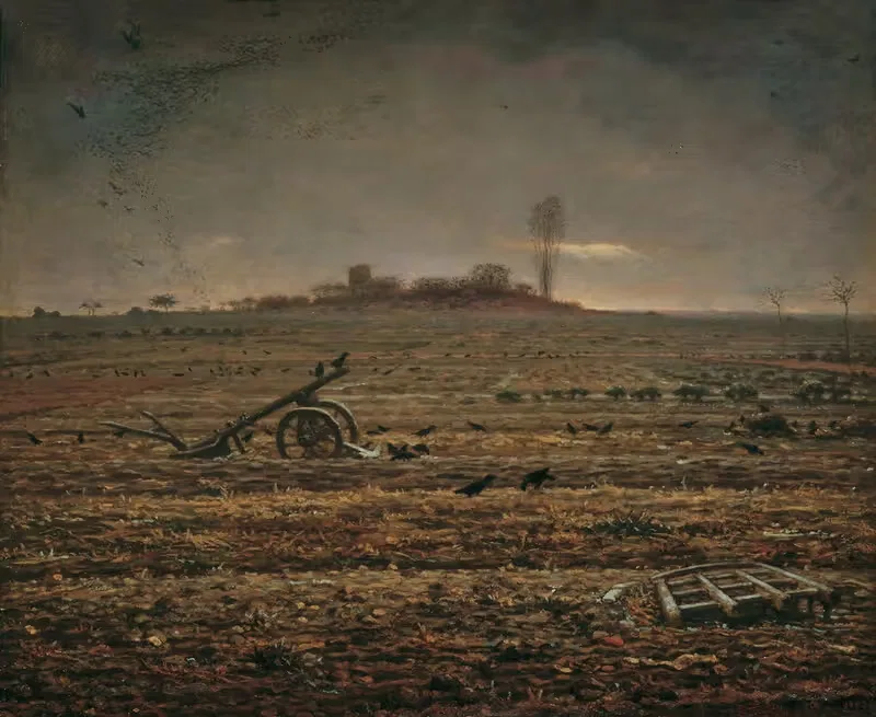 Die Ebene von Chailly mit Egge und Pflug — Jean-François Millet