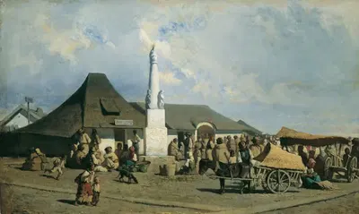 Рыночная площадь в Солноке by Иоганн Гуальберт Раффальт — digital art print download