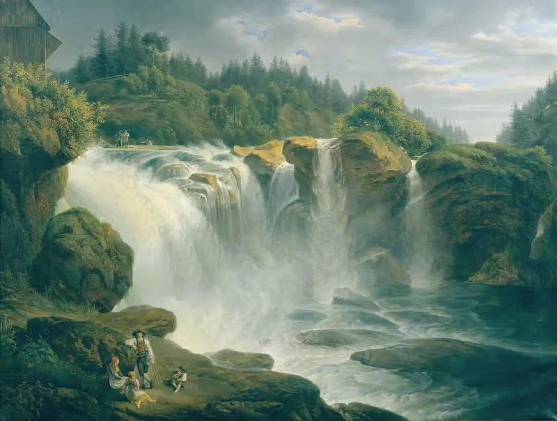 Водопад Траун у Гмунда by Иоганн Непомук Шёдльбергер, 1821 — digital art print download