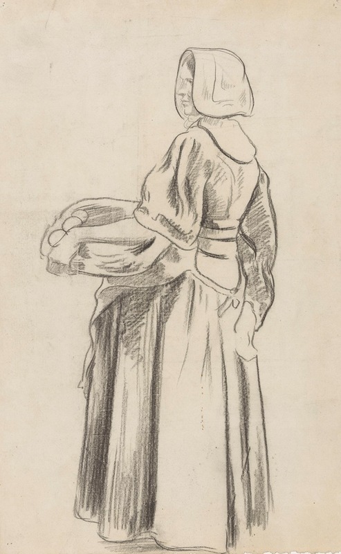 Staand Huizer meisje met fruitmand — Richard Nicolaüs Roland Holst