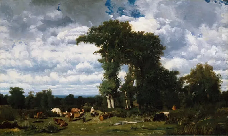 Пейзаж с скотом в Лимузене by Жюль Дюпре, 1837 — digital art print download