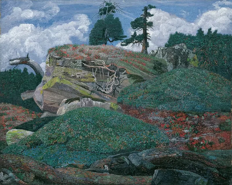 Landschaft mit Felsen by Karl Mediz, 1905 — digital art print download