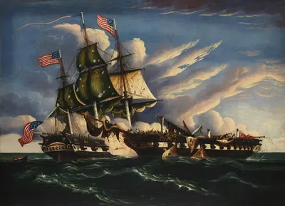 The Constitution and the Guerriere by Thomas Chambers — digital art print download