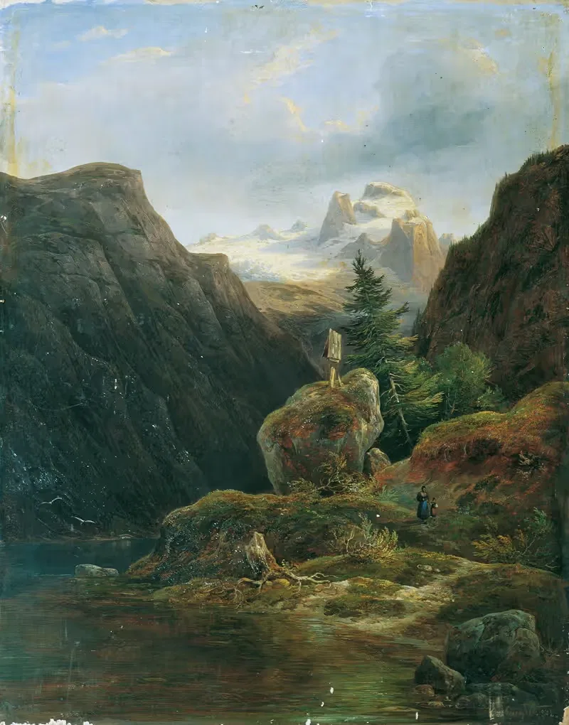 Передний Гозау-озеро против Дахштайна by Вильгельм Штайнфельд, 1848 — digital art print download