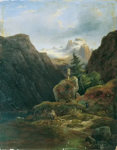 Передний Гозау-озеро против Дахштайна by Вильгельм Штайнфельд, 1848 — digital art print download