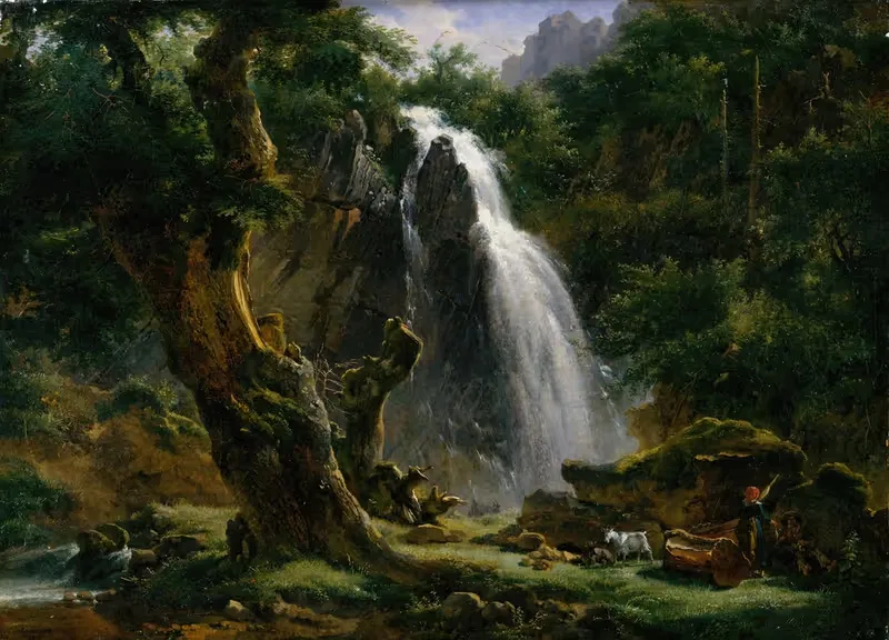 Водопад у Мон-Дора by Ахиль Этна Мишаллон, 1818 — digital art print download