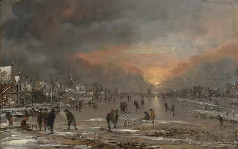Sports on a Frozen River — Aert van der Neer