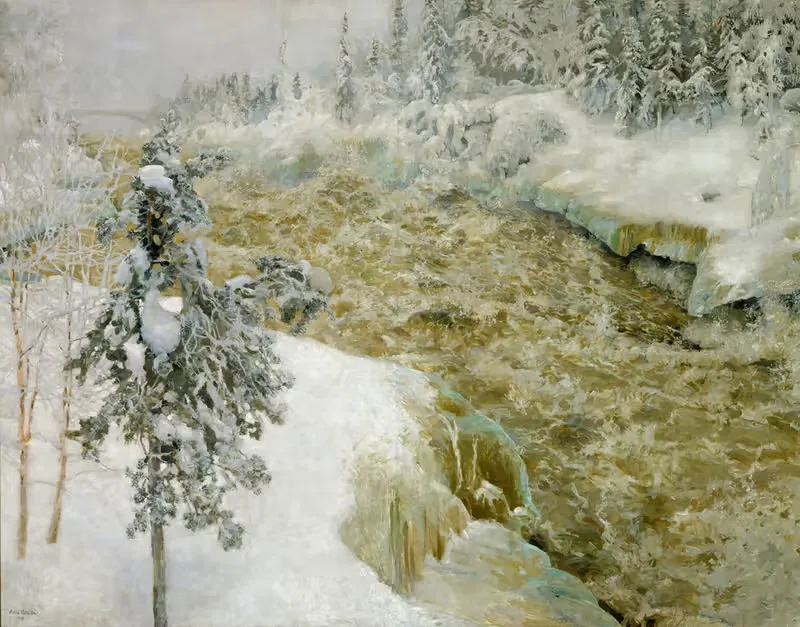 Imatra Falls in Snow ; Imatra in Winter — Akseli Gallen-Kallela