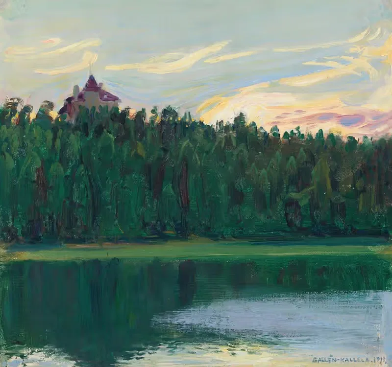 Пейзаж у озера by Аксели Галлен-Каллела, 1911 — digital art print download