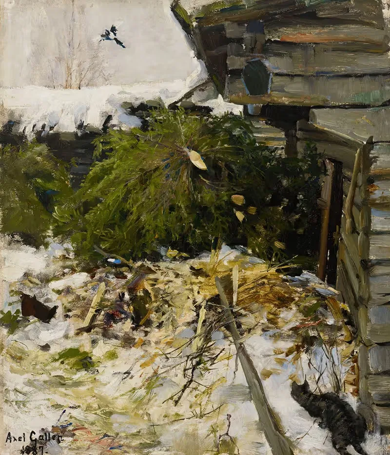 Ели на фермерском дворе by Аксели Галлен-Каллела, 1887 — digital art print download