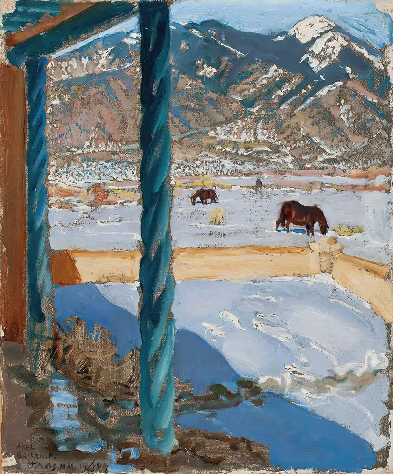Дом Таоса на солнечном свете by Аксели Галлен-Каллела, 1925 — digital art print download