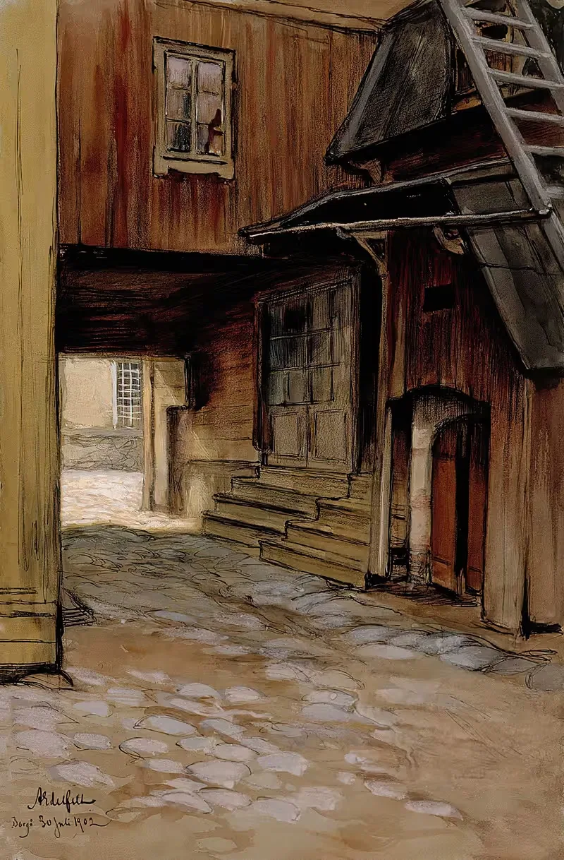 Дом в Порвоо by Альберт Эдельфельт, 1902 — digital art print download