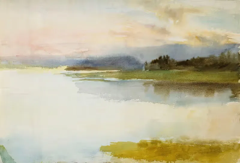Берег в вечернее время; Пейзаж, вечер by Альберт Эдельфельт, 1890 - 1899 — digital art print download