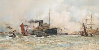 The lady, She's a Liner by Charles Edward Dixon, 1920 — digital art print download