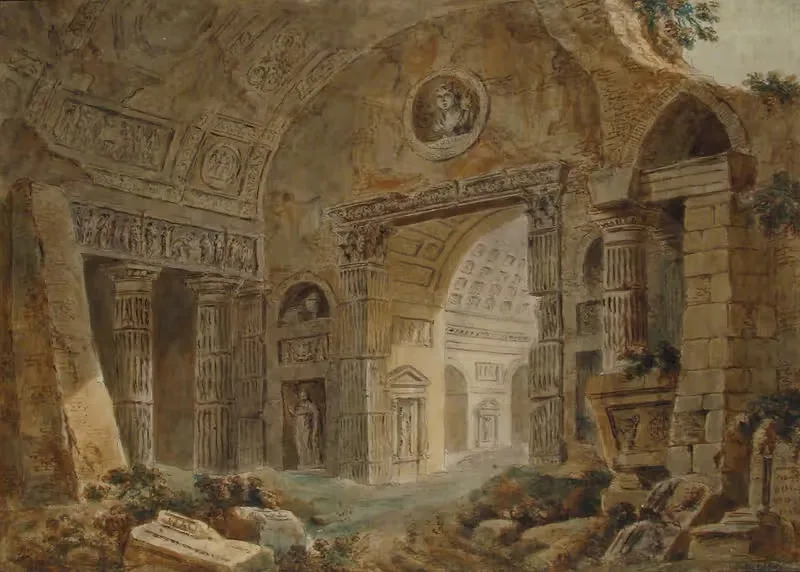 Architectural Fantasy with Roman Ruins — Charles Louis Clérisseau