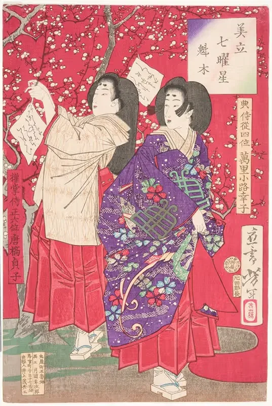 Древесина для сливового дерева by Цукиока Ёситоши, 1878 — digital art print download