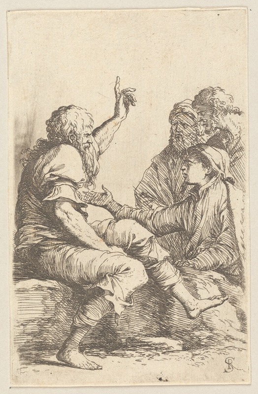 Four men in Conversation by Сальватор Роза, 1656 - 1657 — digital art print download