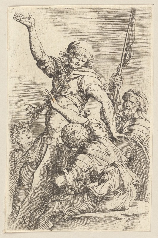 Four Soldiers, One with Flag by Сальватор Роза, 1656 - 1657 — digital art print download