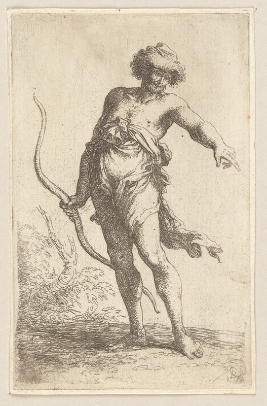 Man with Bow, Pointing to the Right by Сальватор Роза, 1656 - 1657 — digital art print download