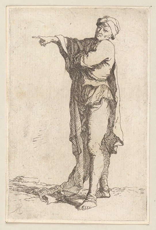 Man, Standing, His Arm Pointing Horizontally by Сальватор Роза, 1656 - 1657 — digital art print download