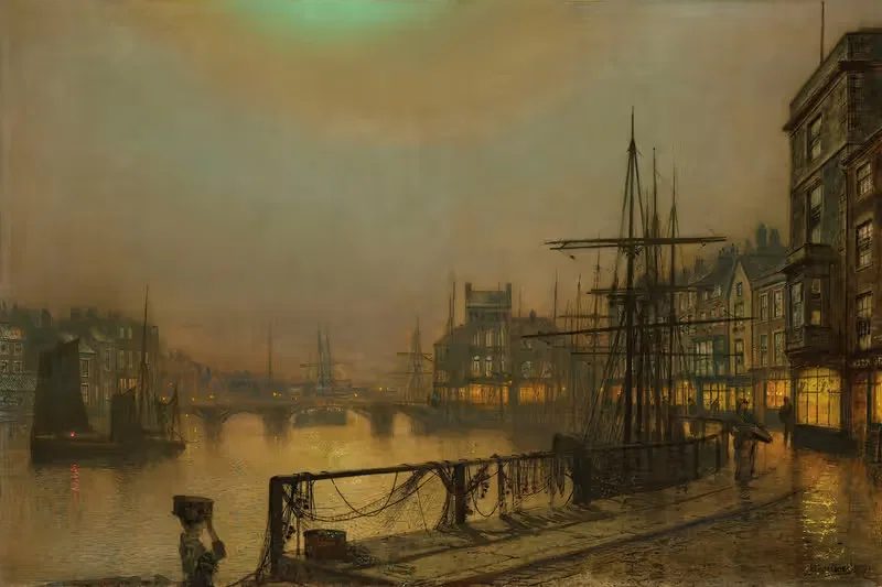 Whitby at night by John Atkinson Grimshaw — digital art print download