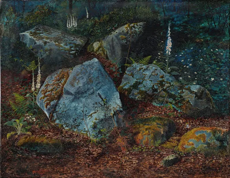 Валуны в лесу Сторсфорт by Джон Аткінсон Гримшоу, 1863 — digital art print download