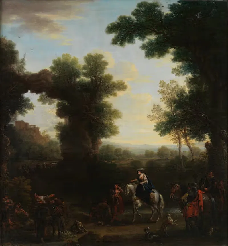 Classical Landscape with Gypsies by John Wootton, 1748 — digital art print download