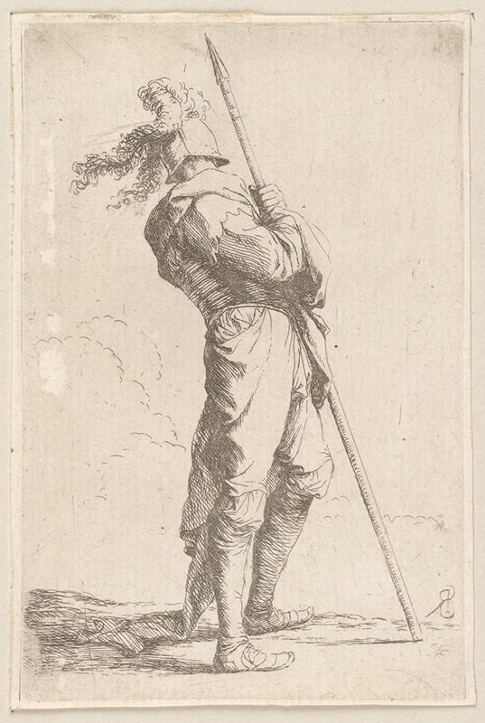 Soldier Holding His Lance with Both Hands by Сальватор Роза, 1656 - 1657 — digital art print download