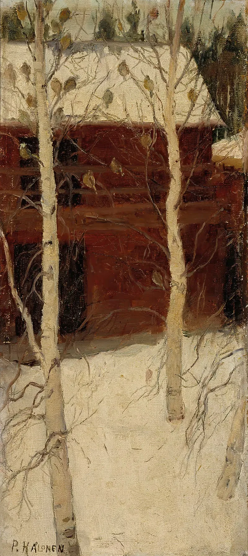 Titmice in Birch Trees by Pekka Halonen, 1900 — digital art print download