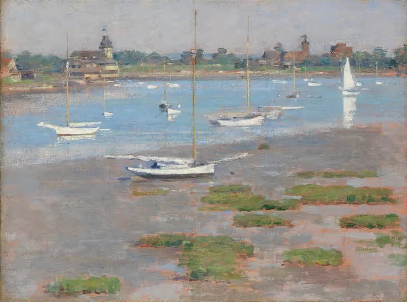 Low Tide, Riverside Yacht Club — Theodore Robinson