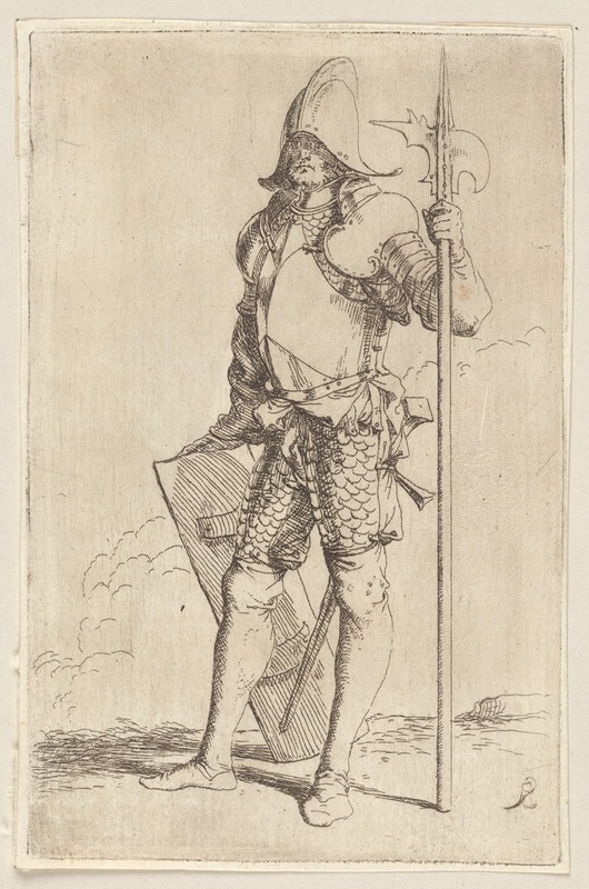 Soldier, Standing, Holding a Cane, Facing Left by Сальватор Роза, 1656 - 1657 — digital art print download