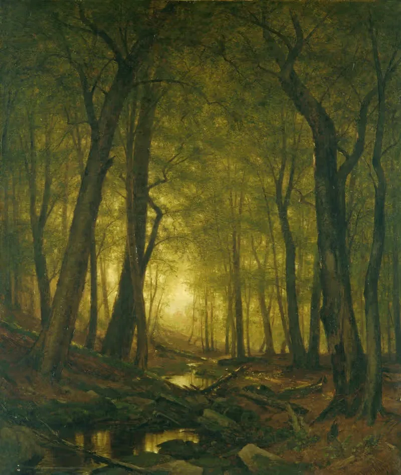 Вечер в лесу by Уортингтон Уитредж, 1876 — digital art print download