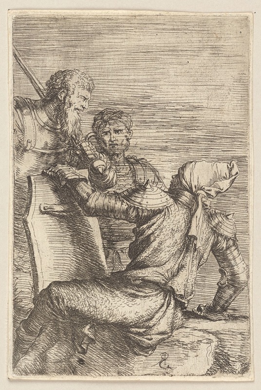 Two Soldiers Facing a Third Who Holds a Shield by Сальватор Роза, 1656 - 1657 — digital art print download